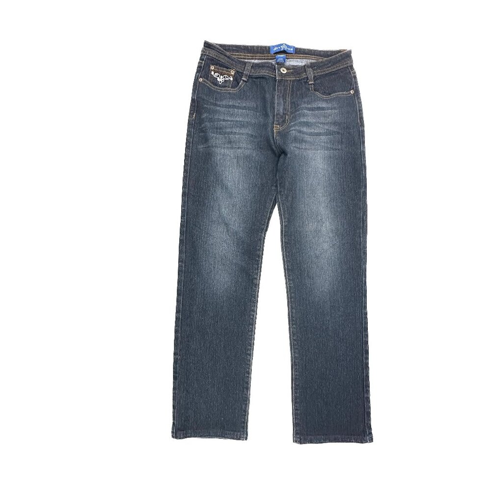 Attitude Straight Leg Women's size 8P Dark‎ Wash Blue Denim Jeans